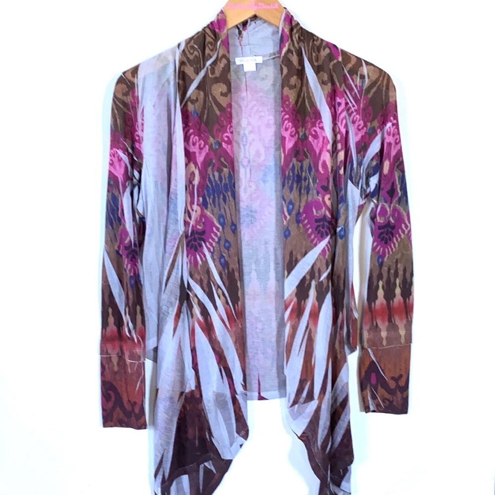 Xhilaration Drape Front open Boho Cardigan with long sleeves, size M